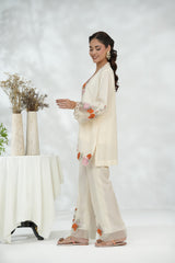 Ivory Appliqué Cutwork Jacket Set